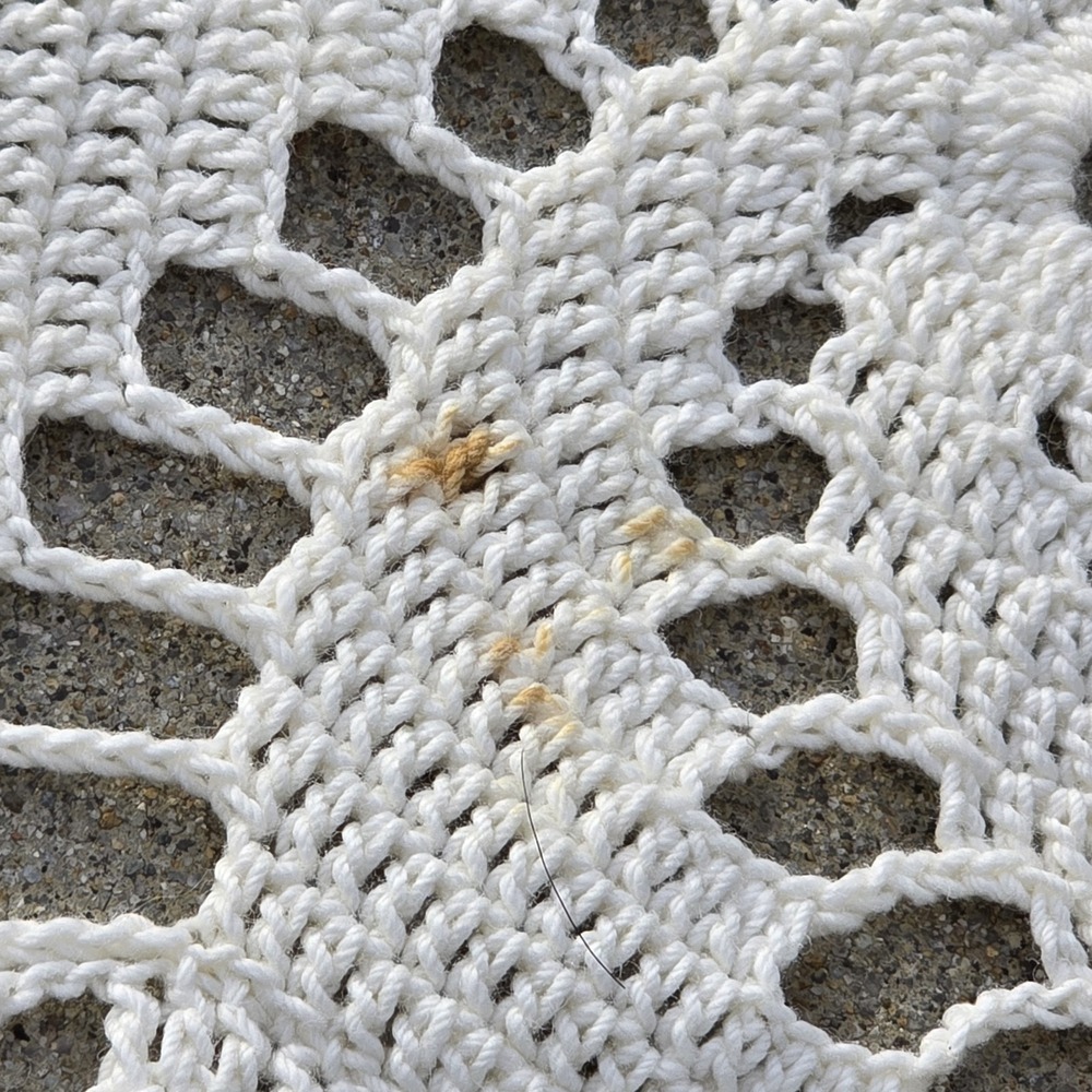 VTG Handmade Crochet Lace Bedspread Spiral Pinwheel Cottagecore 76x86 Full Queen - Picture 12 of 16